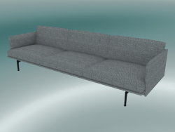 3.5-seater sofa Outline (Vancouver 14, Black)