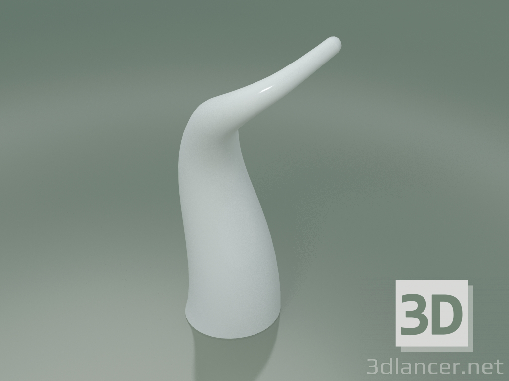 modello 3D Statuina in ceramica Corno (H 120 cm, bianco) - anteprima