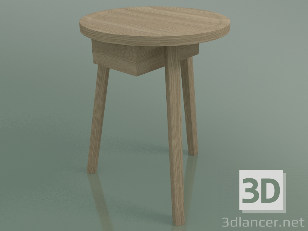 modèle 3D Table d'appoint avec tiroir (45, Rovere Sbiancato) - preview