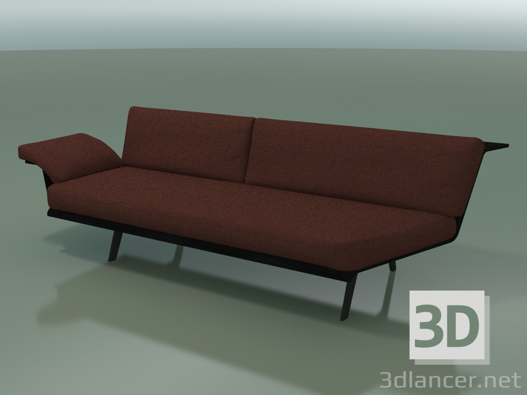 3D Modell Modul eckige Doppel Lounge 4413 (135 ° links, schwarz) - Vorschau
