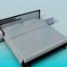 3d модель Кровать с прикроватными тумбочками в стиле минимализм – превью