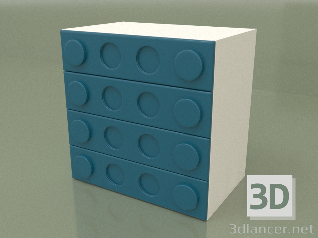 3d model Chest of drawers (Turquoise) - preview