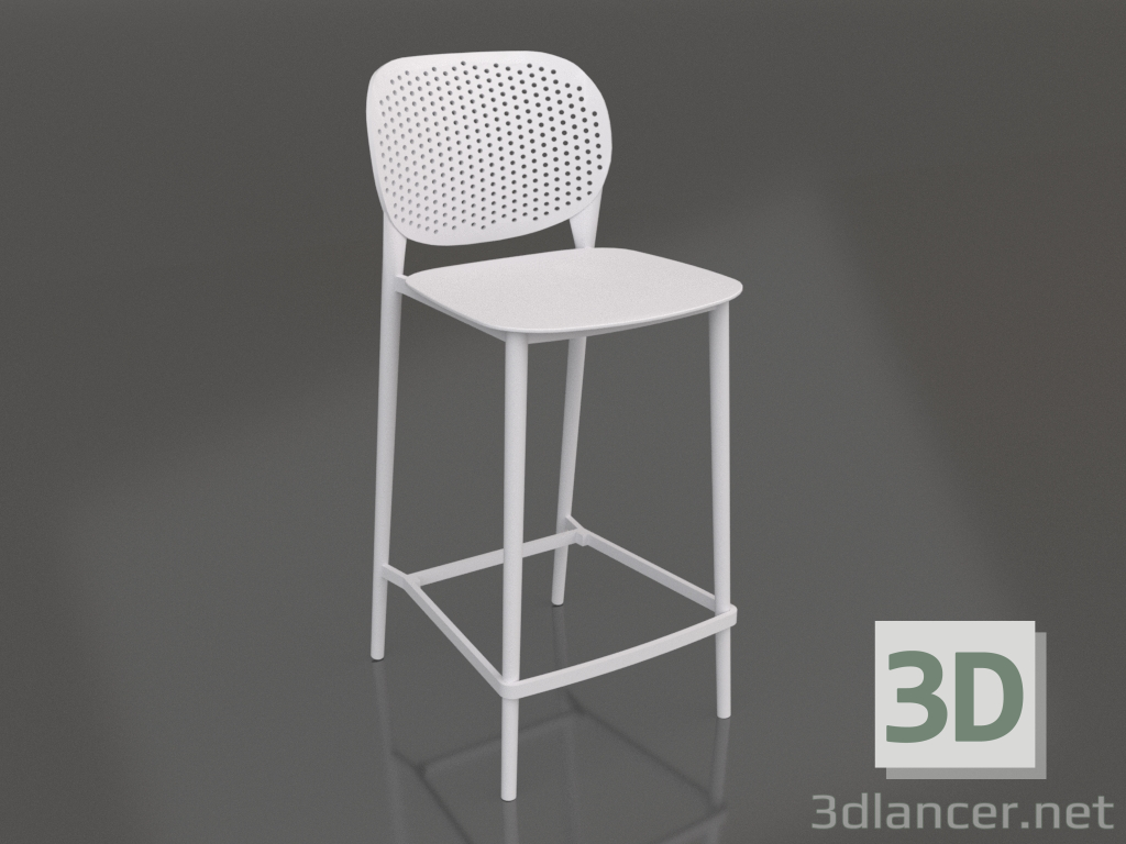 3D modeli Bar taburesi PONGO (303-APP1 beyaz) - önizleme