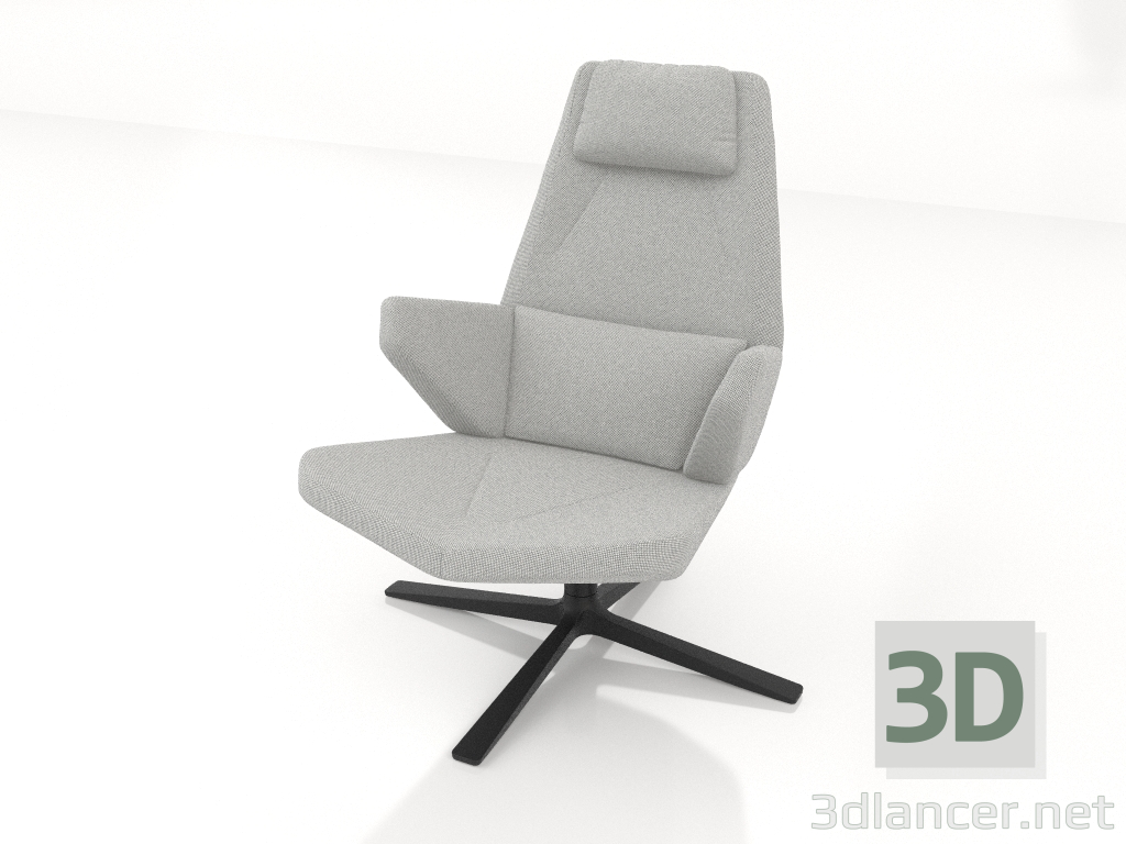 3d model Una silla con base de metal. - vista previa