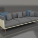 3d model 3-seater sofa (Gold) - preview