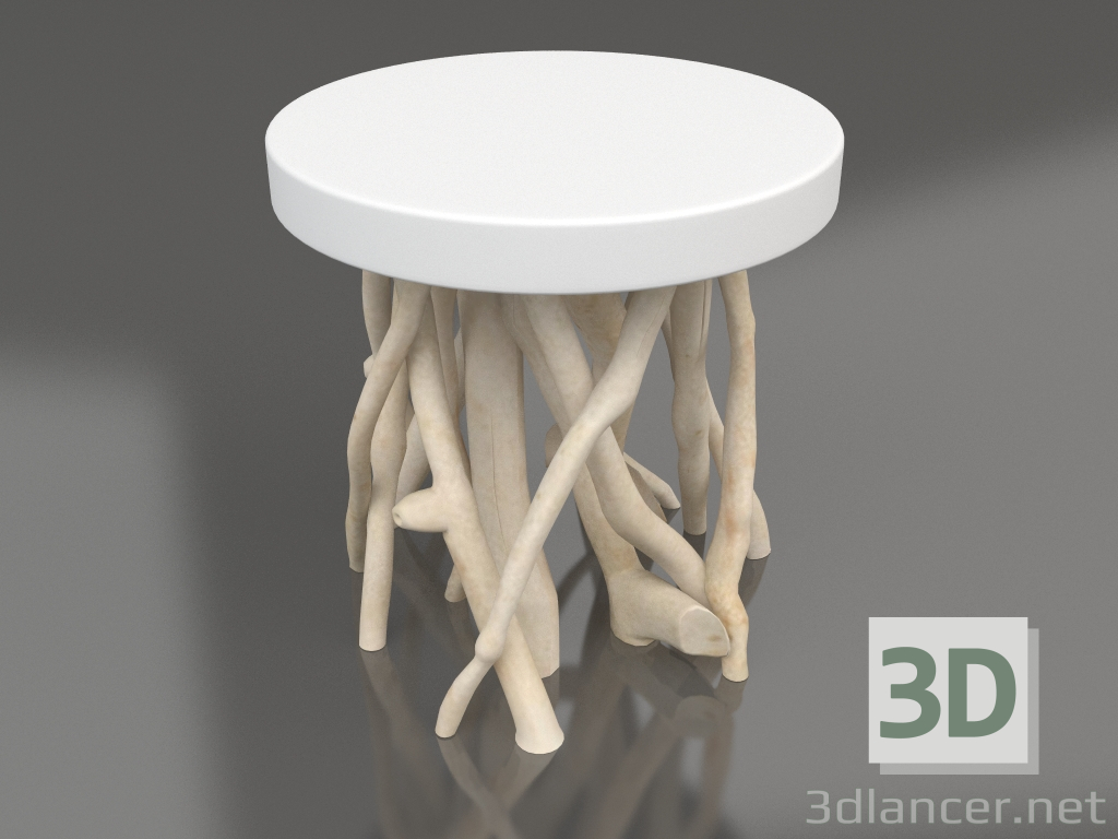 modèle 3D Table d'appoint Cumi (Blanc brillant) - preview