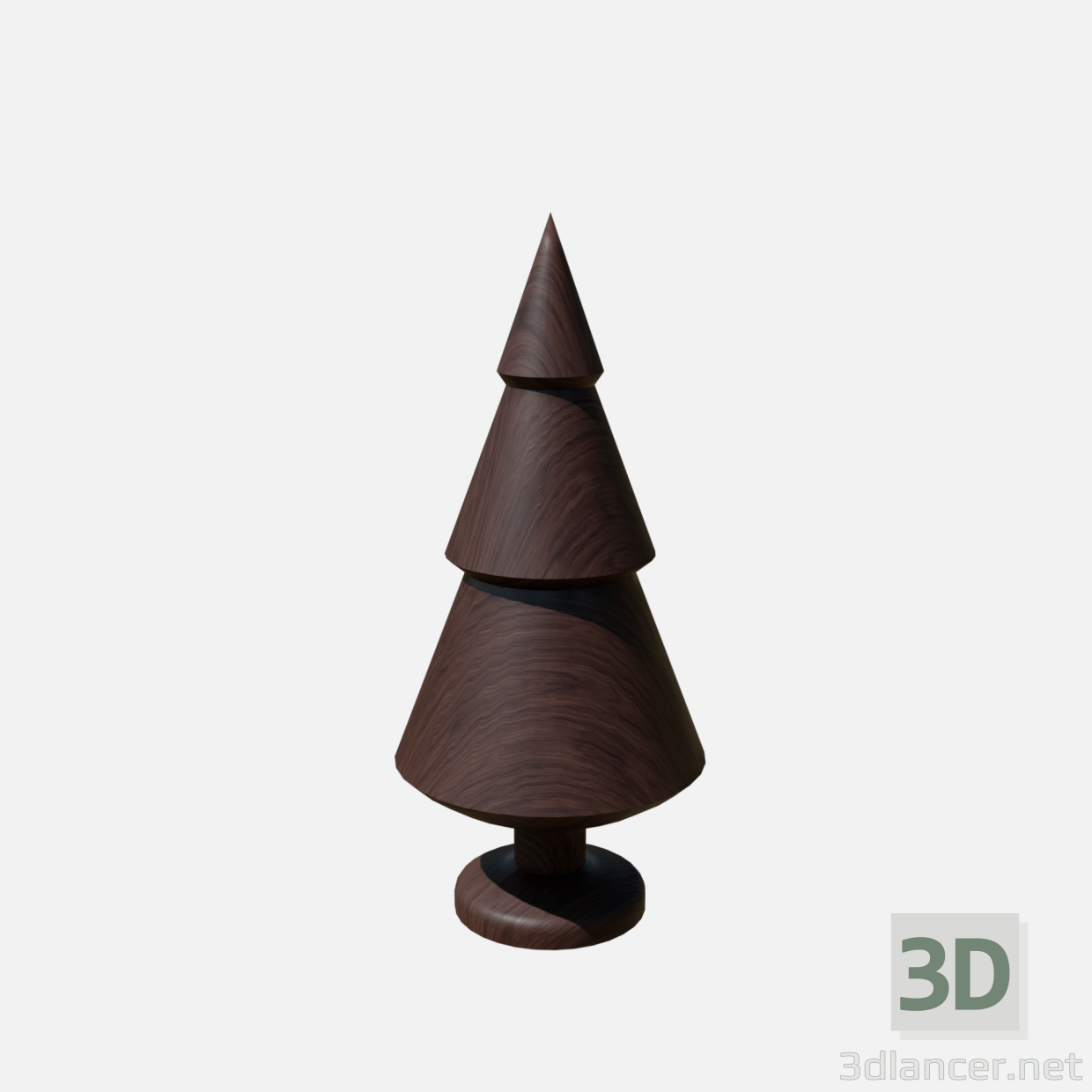 3d Wood tree decor 1 model buy - render