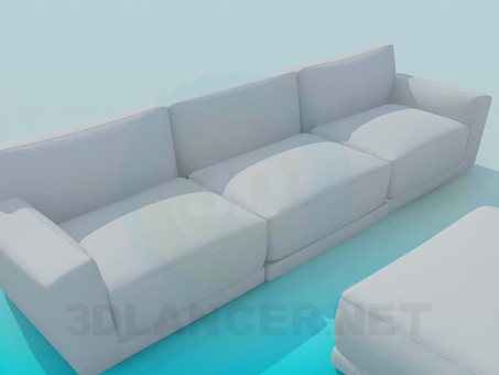 modelo 3D Sofá y banqueta - escuchar modelo 3D Sofá y banqueta - escuchar