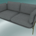 modello 3D Divano divano (LN2, 84x168 H 75cm, gambe bronzate, Hot Madison 724) - anteprima