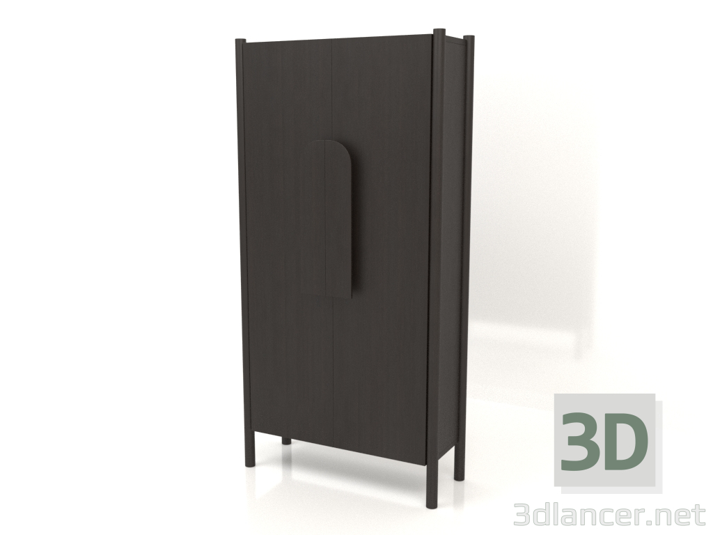 3d model Wardrobe with short handles W 01 (800x300x1600, wood brown dark) - preview