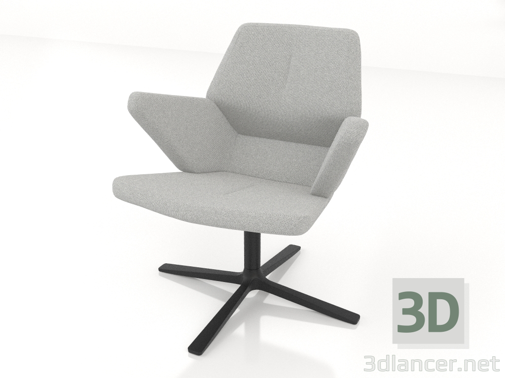 3d model A chair for relaxation with a metal base - preview