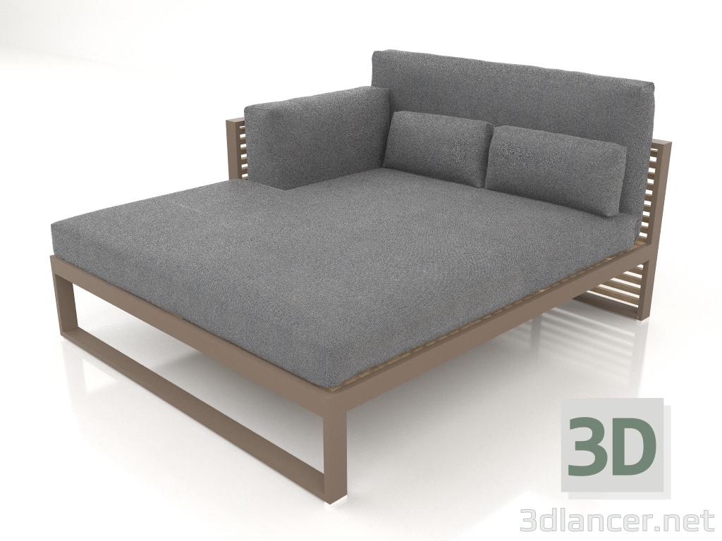 3D modeli XL modüler kanepe, sol bölüm 2, yüksek arkalık (Bronz) - önizleme