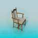 Modelo 3d Cadeira clássica com braços - preview