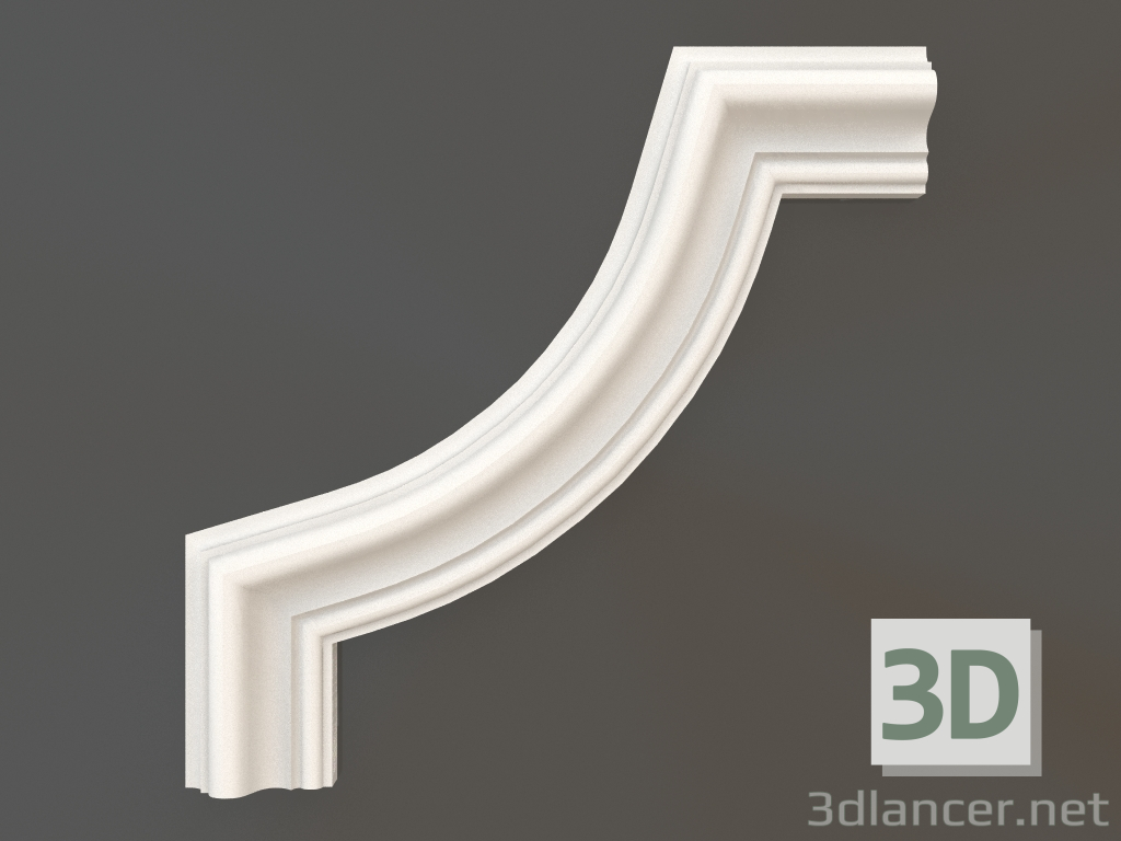 Modelo 3d Elemento de canto em gesso DELH 019-9 (200x200x20) - preview