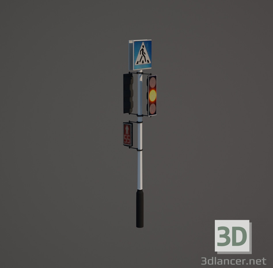 modèle 3D Feu de circulation - preview