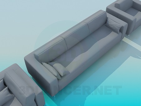 modèle 3D Canapé, fauteuil et canapé dans le jeu - preview