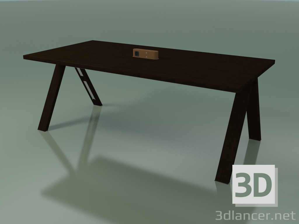 modello 3D Tavolo con piano da ufficio 5033 (H 74-200 x 98 cm, wengè, composizione 2) - anteprima