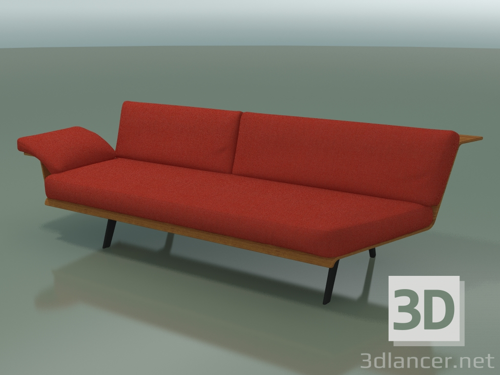 modello 3D Modulo angolare doppio Lounge 4413 (135 ° a sinistra, effetto Teak) - anteprima