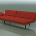3D Modell Modul eckige Doppel Lounge 4413 (135 ° links, Teak-Effekt) - Vorschau