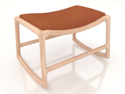 Dedo footstool with leather upholstery