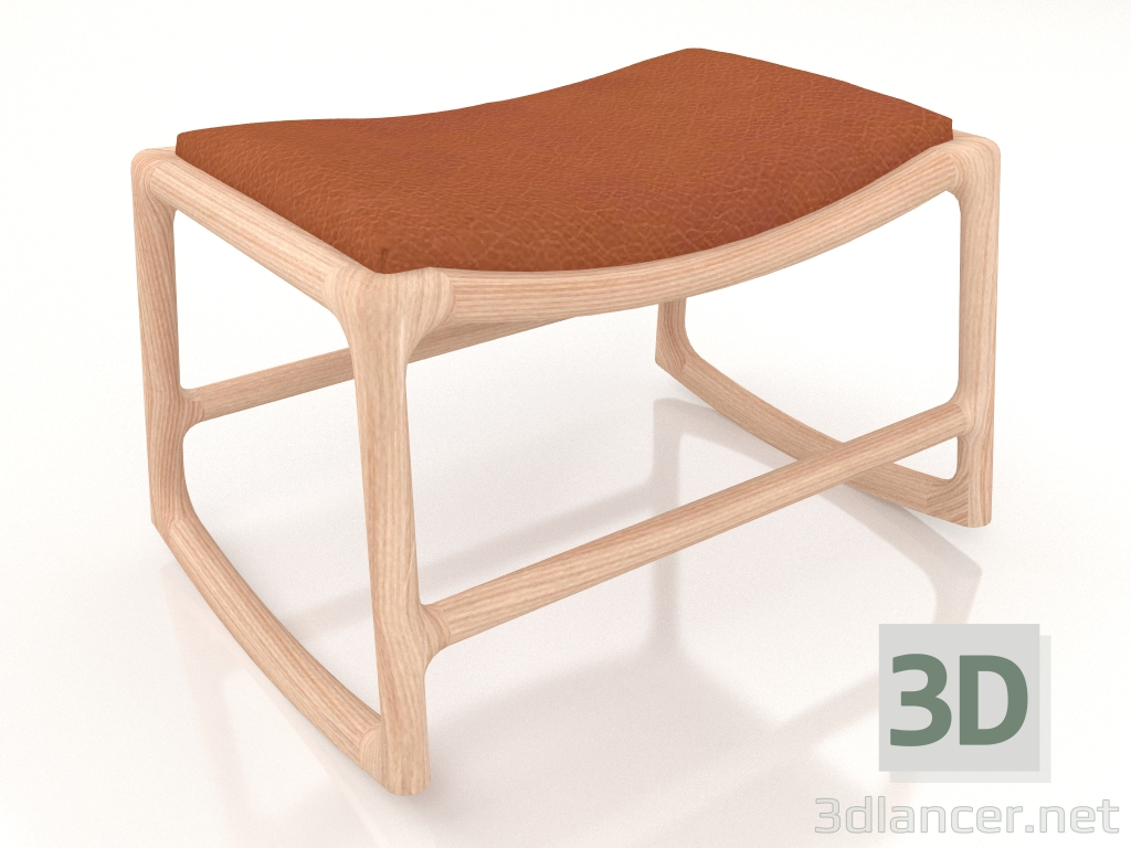 3d model Dedo footstool with leather upholstery - preview