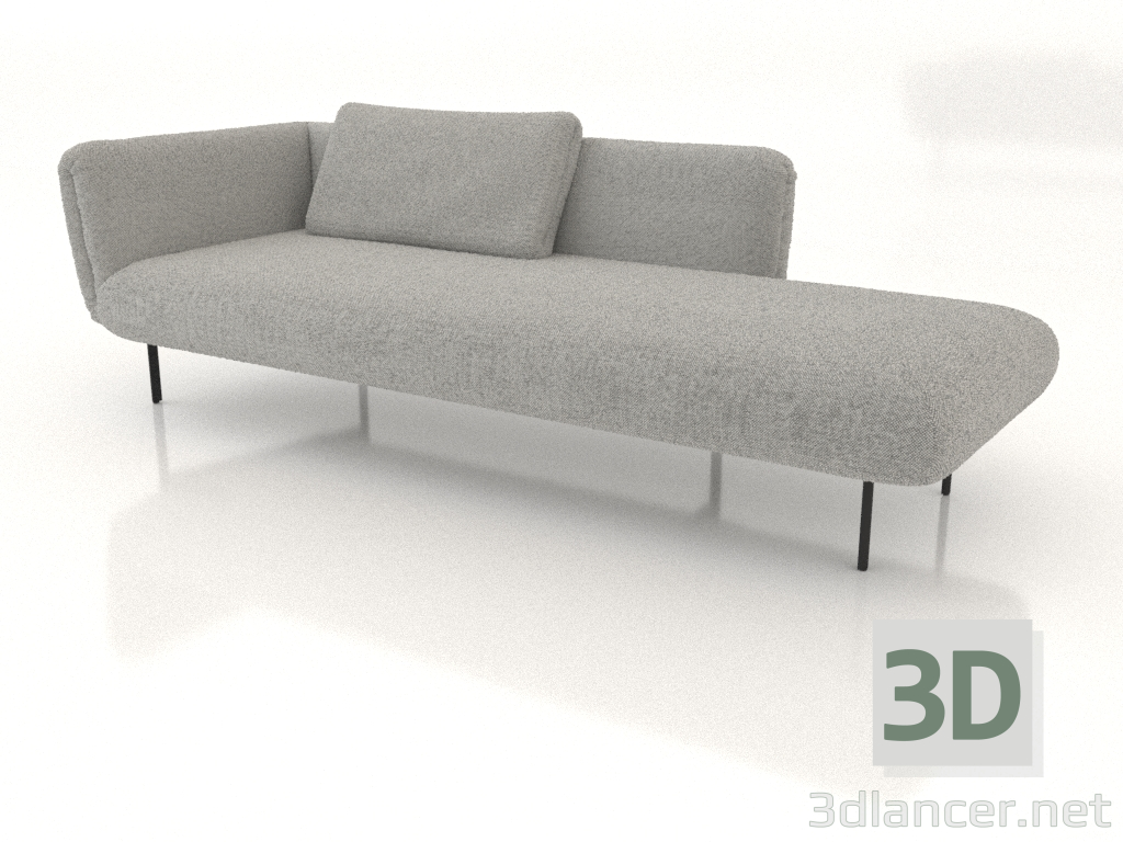modello 3D Chaise longue 225 sinistra (opzione 2) - anteprima