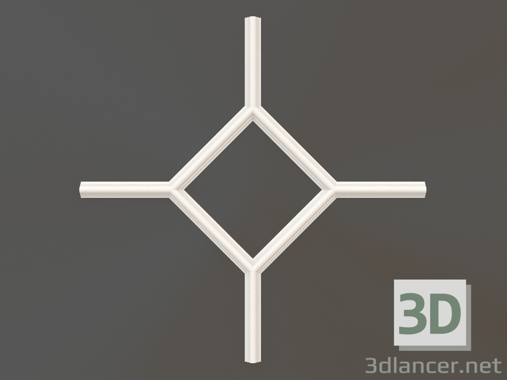 3d model Gypsum corner element DELH 023 (678x678x15) - preview