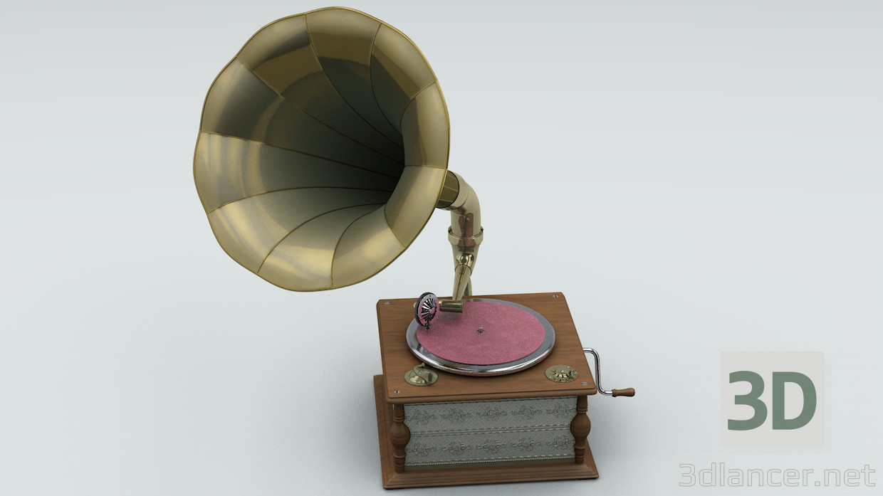 3d model Gramófono - vista previa
