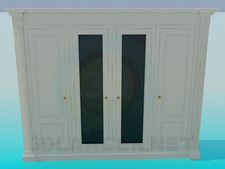 3d модель Шкаф на четыре двери – превью 3d модель Шкаф на четыре двери – превью