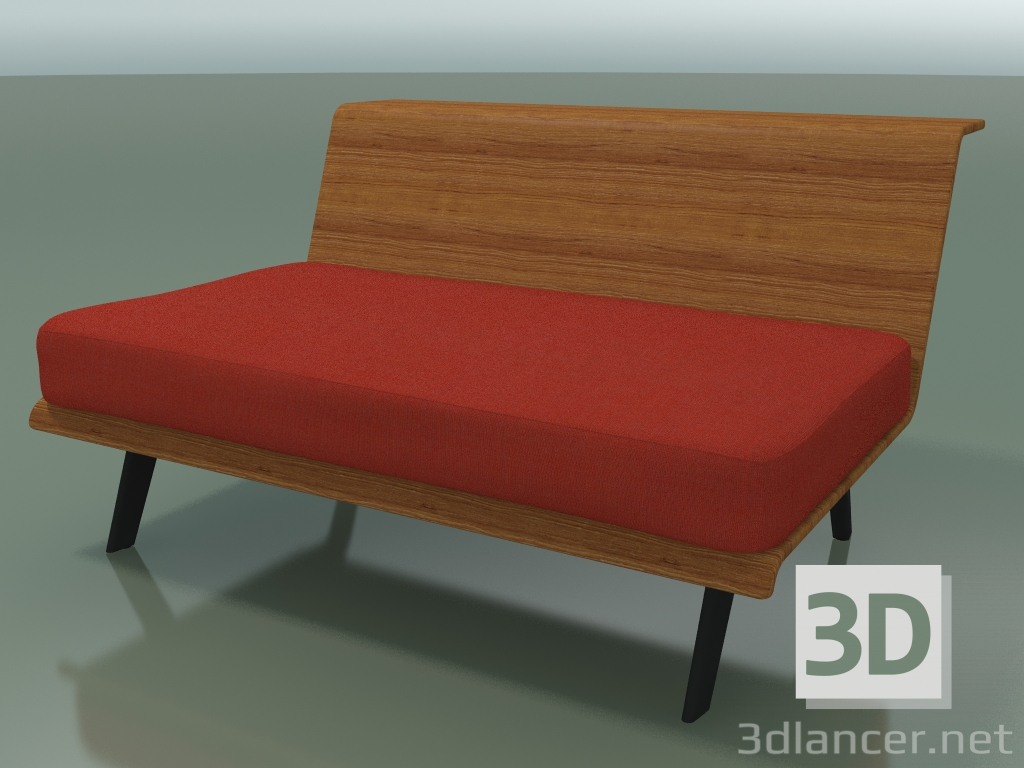 modello 3D Modulo centrale Lounge 4419 (L 120 cm, Effetto teak) - anteprima