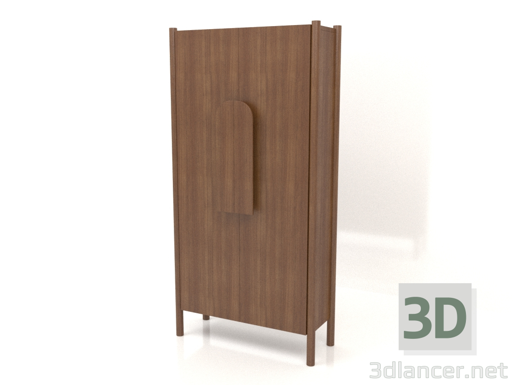 3d model Wardrobe with short handles W 01 (800x300x1600, wood brown light) - preview