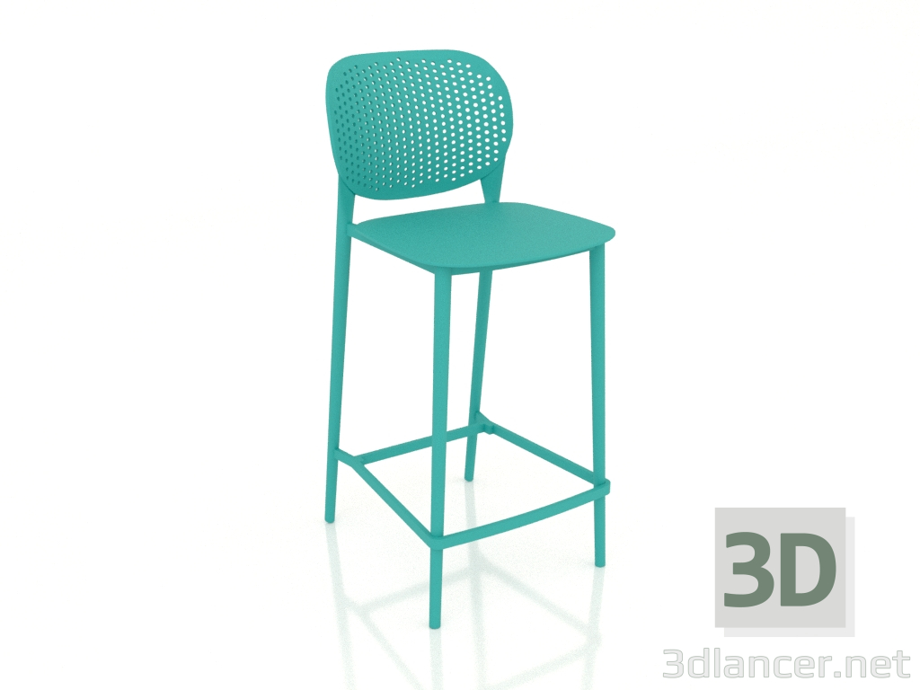 3d model Bar stool PONGO (303-APP1 blue wave) - preview