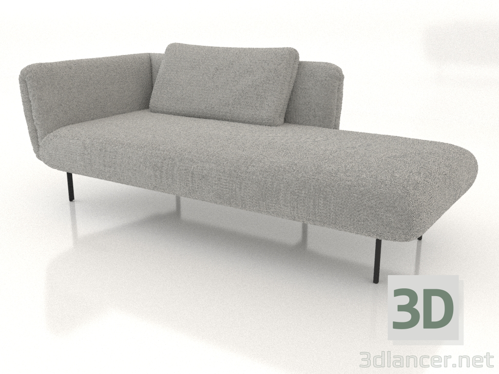 modello 3D Chaise longue 190 sinistra (opzione 2) - anteprima