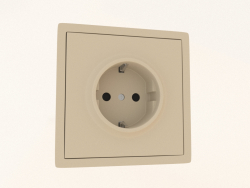 Schuko grounding and shutter socket (16A, 250V, screw-on, matte cashmere, DA22035) R98