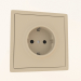 3d model Schuko grounding and shutter socket (16A, 250V, screw-on, matte cashmere, DA22035) R98 - preview