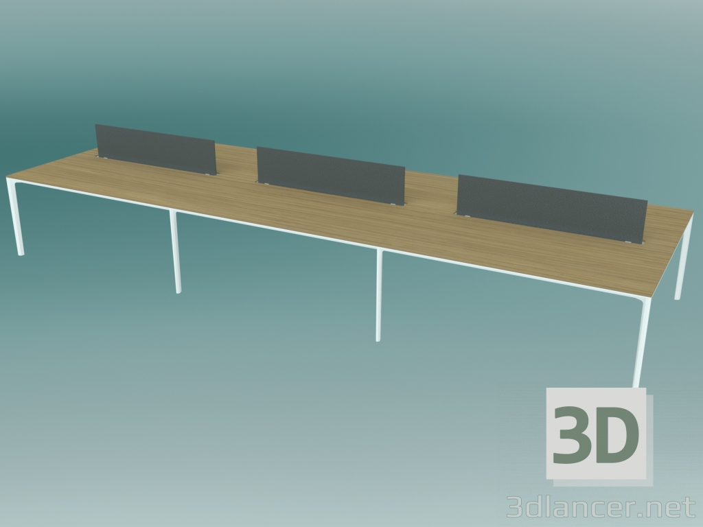3d model Office table with ADD T partitions (Linked) - preview