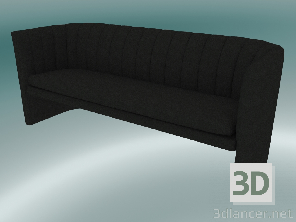 modello 3D Mocassino triplo divano (SC26, H 75cm, 185x65cm, Velvet 11 Stone) - anteprima