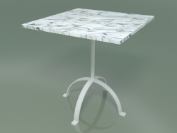Table à manger carrée (47, marbre blanc de Carrare)