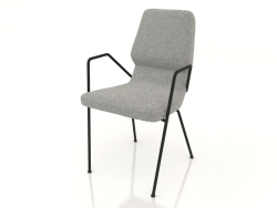 Cadeira com pernas metálicas D16 mm com braços metálicos