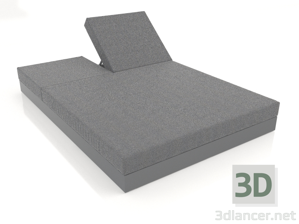 3D Modell Bett mit Rückenlehne 140 (Anthrazit) - Vorschau