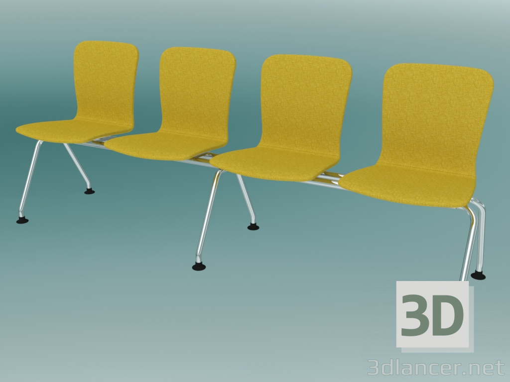 3d model Four-seater bench (K43L4) - preview