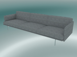 3.5-seater sofa Outline (Vancouver 14, Polished Aluminum)