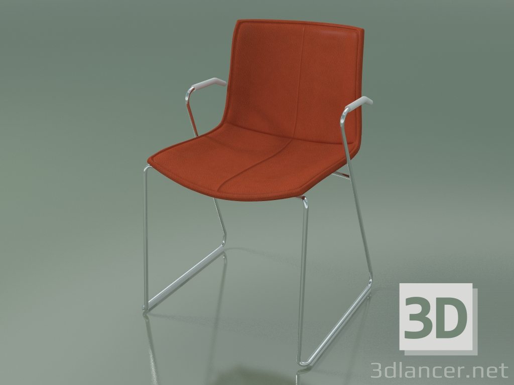 3d model Chair 0313 (on a carriage with armrests, with removable leather upholstery, cover 1) - preview