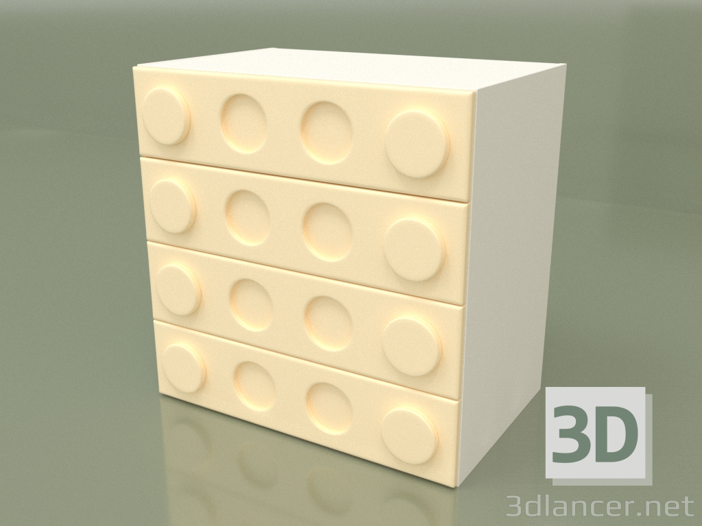 3d model Chest of drawers (Cream) - preview