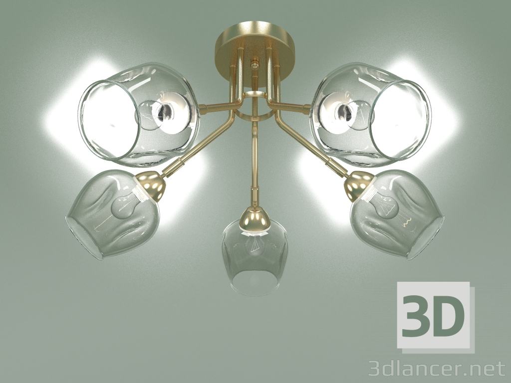 modello 3D Lampadario a soffitto Marci 30164-5 (oro) - anteprima