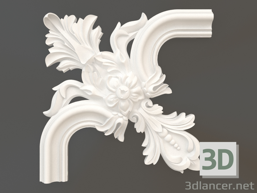 3d model Gypsum corner element DELH 030 1-1 (260x260x40) - preview