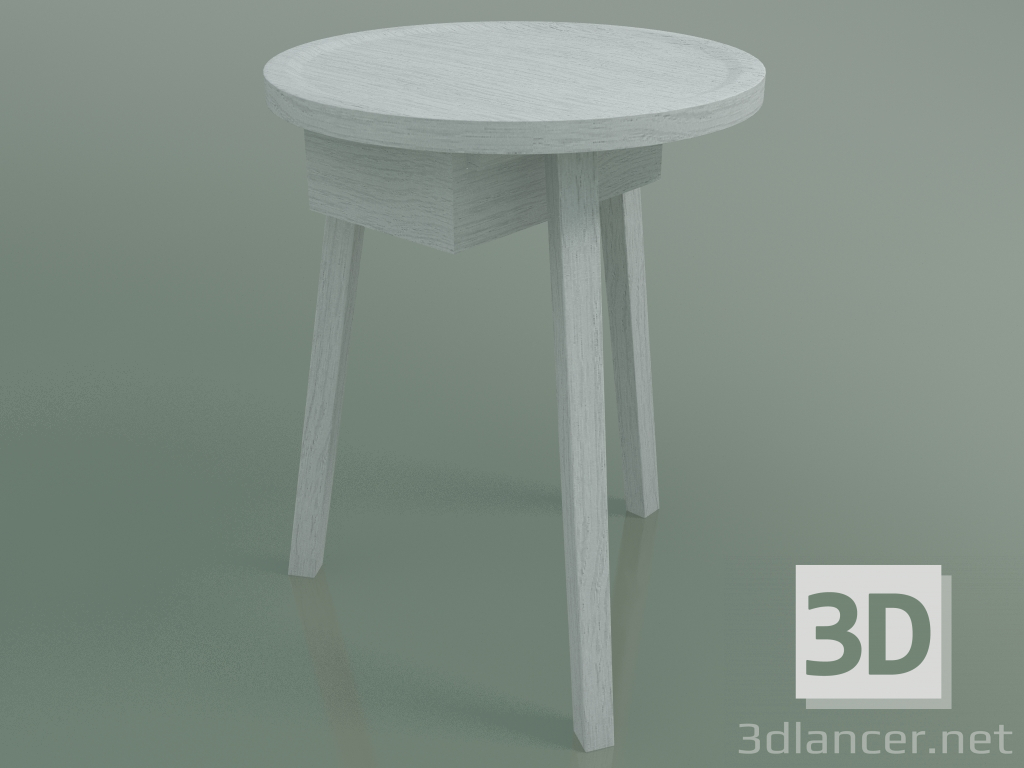 modèle 3D Table d'appoint avec tiroir (45, blanc) - preview