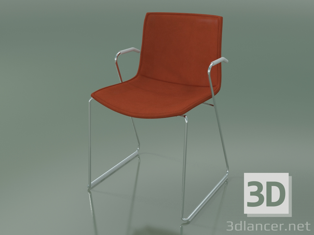 3D Modell Stuhl 0313 (auf einer Rutsche mit Armlehnen, mit abnehmbarer Lederausstattung, Bezug 3) - Vorschau