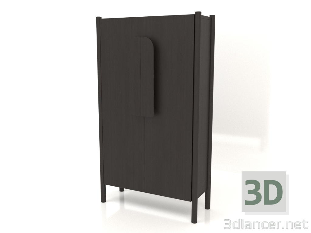 3d model Wardrobe with short handles W 01 (800x300x1400, wood brown dark) - preview