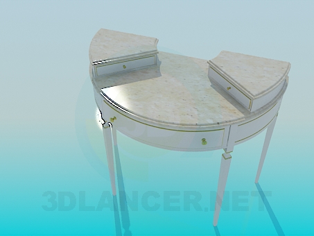 3d model The semi-circular table with drawers | 2572 | 3dlancer.net
